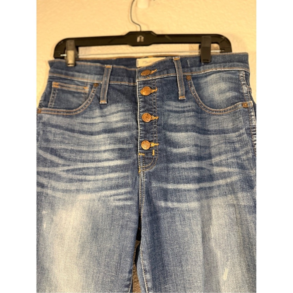 Women's Madewell 10" High-Rise Button-Front Dark Skinny Jeans Size 30 Note DIY